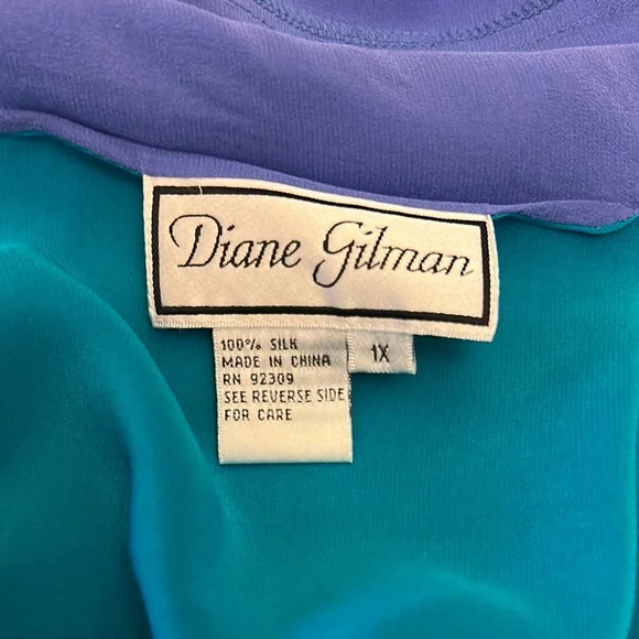 Diane Gilman Silk Reversible Women's Top 1X - Picture 3 of 3